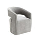 Esha Accent Barrel Chair w Casters | Foam Fill Light Gray Upholstery