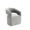 Esha Accent Barrel Chair w Casters | Foam Fill Light Gray Upholstery