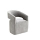 Esha Accent Barrel Chair w Casters | Foam Fill Light Gray Upholstery