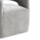 Esha Accent Barrel Chair w Casters | Foam Fill Light Gray Upholstery