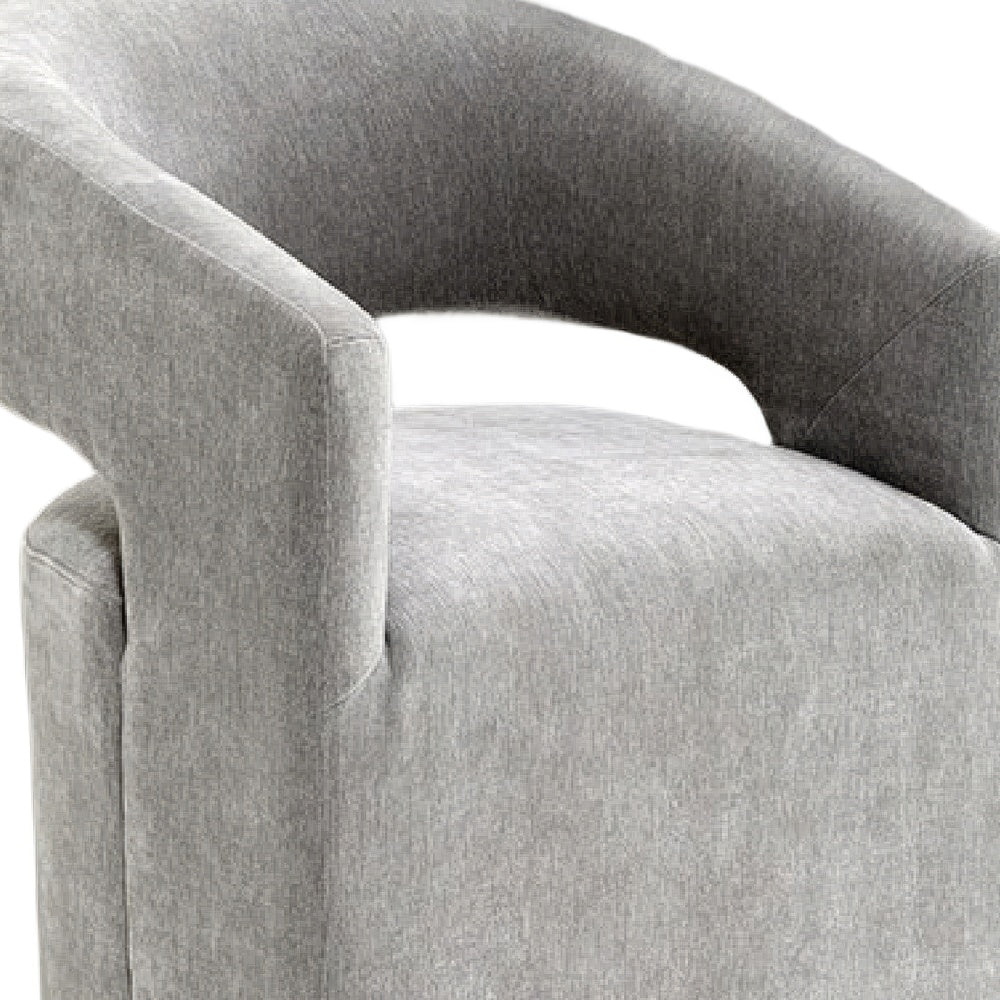 Esha Accent Barrel Chair w Casters | Foam Fill Light Gray Upholstery