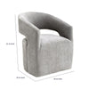 Esha Accent Barrel Chair w Casters | Foam Fill Light Gray Upholstery