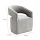 Esha Accent Barrel Chair w Casters | Foam Fill Light Gray Upholstery