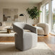 Esha Accent Barrel Chair w Casters | Foam Fill Light Gray Upholstery