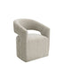 Esha Accent Barrel Chair w Casters | Foam Fill Taupe Brown Upholstery