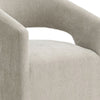 Esha Accent Barrel Chair w Casters | Foam Fill Taupe Brown Upholstery