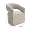 Esha Accent Barrel Chair w Casters | Foam Fill Taupe Brown Upholstery