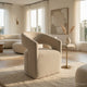 Esha Accent Barrel Chair w Casters | Foam Fill Taupe Brown Upholstery