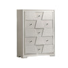 Hezi Tall Dresser Chest | 5 Drawer | White Zig Zag Front | Acrylic Knobs