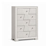 Hezi Tall Dresser Chest | 5 Drawer | White Zig Zag Front | Acrylic Knobs