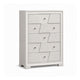 Hezi Tall Dresser Chest | 5 Drawer | White Zig Zag Front | Acrylic Knobs
