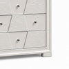 Hezi Tall Dresser Chest | 5 Drawer | White Zig Zag Front | Acrylic Knobs