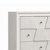 Hezi Tall Dresser Chest | 5 Drawer | White Zig Zag Front | Acrylic Knobs