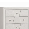 Hezi Tall Dresser Chest | 5 Drawer | White Zig Zag Front | Acrylic Knobs
