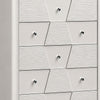 Hezi Tall Dresser Chest | 5 Drawer | White Zig Zag Front | Acrylic Knobs