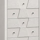 Hezi Tall Dresser Chest | 5 Drawer | White Zig Zag Front | Acrylic Knobs