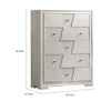 Hezi Tall Dresser Chest | 5 Drawer | White Zig Zag Front | Acrylic Knobs