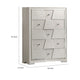 Hezi Tall Dresser Chest | 5 Drawer | White Zig Zag Front | Acrylic Knobs