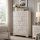 Hezi Tall Dresser Chest | 5 Drawer | White Zig Zag Front | Acrylic Knobs