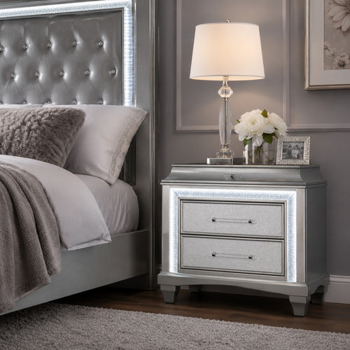Hezi Tall Dresser Chest | 5 Drawer | White Zig Zag Front | Acrylic Knobs