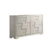 Hezi Wide Dresser | 6 Drawer | White Zig Zag Front | Acrylic Knobs