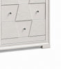 Hezi Wide Dresser | 6 Drawer | White Zig Zag Front | Acrylic Knobs