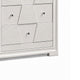 Hezi Wide Dresser | 6 Drawer | White Zig Zag Front | Acrylic Knobs