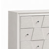 Hezi Wide Dresser | 6 Drawer | White Zig Zag Front | Acrylic Knobs