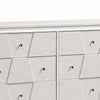 Hezi Wide Dresser | 6 Drawer | White Zig Zag Front | Acrylic Knobs