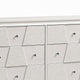 Hezi Wide Dresser | 6 Drawer | White Zig Zag Front | Acrylic Knobs