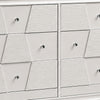 Hezi Wide Dresser | 6 Drawer | White Zig Zag Front | Acrylic Knobs
