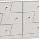 Hezi Wide Dresser | 6 Drawer | White Zig Zag Front | Acrylic Knobs