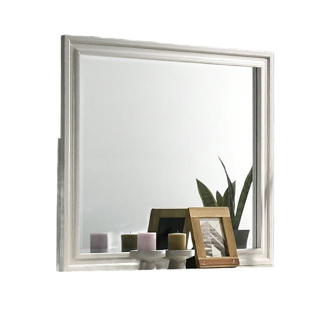 Hezi Dresser Mirror | Glam White | Multi Layer Molded Frame | 36x41