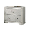 Hezi Bedside Nightst& | 2 Drawer | White Zig Zag Front | Acrylic Knobs