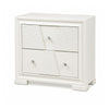 Hezi Bedside Nightst& | 2 Drawer | White Zig Zag Front | Acrylic Knobs