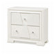Hezi Bedside Nightst& | 2 Drawer | White Zig Zag Front | Acrylic Knobs