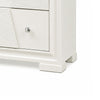 Hezi Bedside Nightst& | 2 Drawer | White Zig Zag Front | Acrylic Knobs