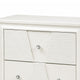 Hezi Bedside Nightst& | 2 Drawer | White Zig Zag Front | Acrylic Knobs