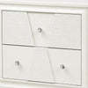 Hezi Bedside Nightst& | 2 Drawer | White Zig Zag Front | Acrylic Knobs