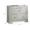 Hezi Bedside Nightst& | 2 Drawer | White Zig Zag Front | Acrylic Knobs