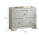Hezi Bedside Nightst& | 2 Drawer | White Zig Zag Front | Acrylic Knobs