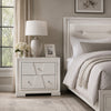 Hezi Bedside Nightst& | 2 Drawer | White Zig Zag Front | Acrylic Knobs