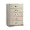 Fezi Tall Dresser Chest | 5 Drawers | Silver Finger Pulls | Dusty Gray