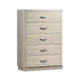 Fezi Tall Dresser Chest | 5 Drawers | Silver Finger Pulls | Dusty Gray