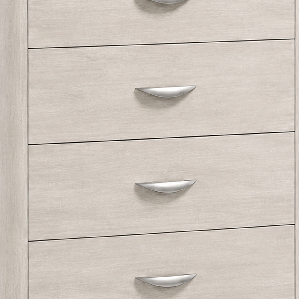 Fezi Tall Dresser Chest | 5 Drawers | Silver Finger Pulls | Dusty Gray