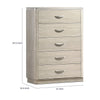 Fezi Tall Dresser Chest | 5 Drawers | Silver Finger Pulls | Dusty Gray