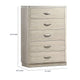 Fezi Tall Dresser Chest | 5 Drawers | Silver Finger Pulls | Dusty Gray