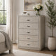 Fezi Tall Dresser Chest | 5 Drawers | Silver Finger Pulls | Dusty Gray