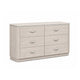 Fezi Wide Dresser | 6 Drawers | Silver Steel Finger Pulls | Dusty Gray