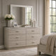 Fezi Wide Dresser | 6 Drawers | Silver Steel Finger Pulls | Dusty Gray